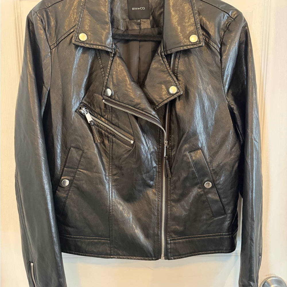RW&CO. Shiny Black pleather Jacket